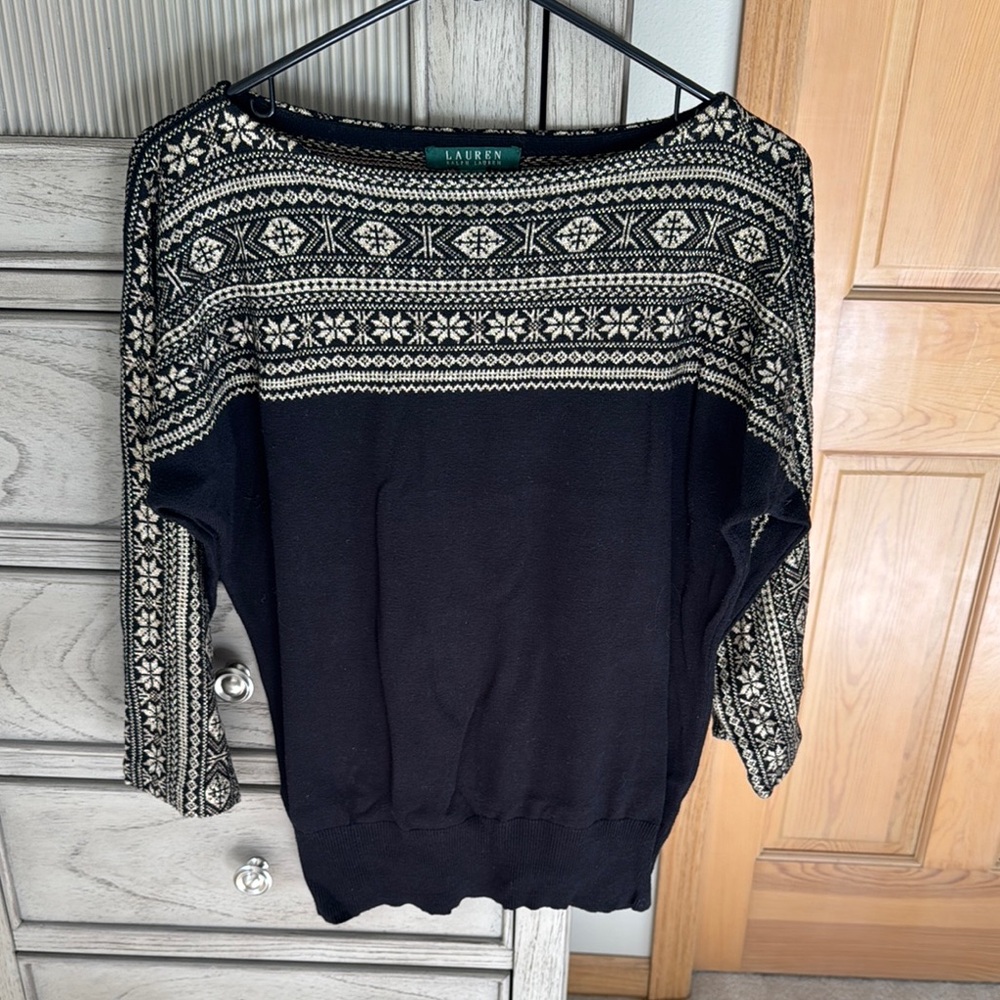 Ralph Lauren Black and Gold Crew Neck Sweater